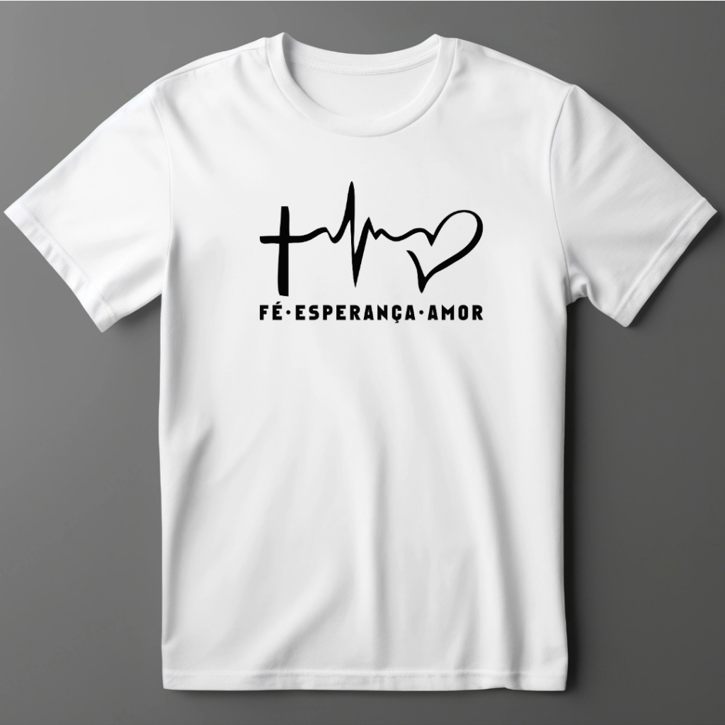 Camisa Camiseta  Branca Estampada Tema Evangélico Blusa Masculino e Feminino T-shirt 100% Algodão 30.1 Envio Rápido.