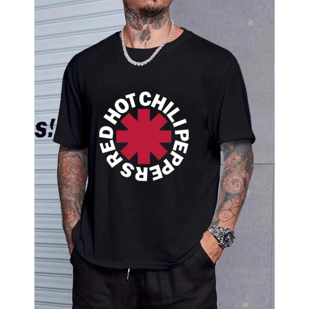 Camiseta Red Hot Chilli Peppers Banda Rock Camisa Algodão Blusa Estampada Unissex