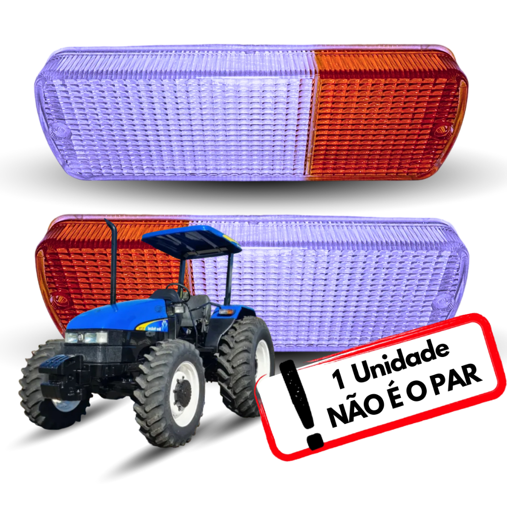 Lente Da Lanterna Dianteira Lado Direito/Esquerdo Compatível Com Trator New Holland - 1 Unidade