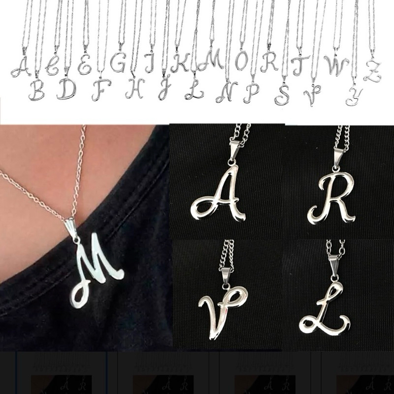 Colar Feminino Aço Inox Prata Letras Gargantilha Letra Inicial Nome em Oferta na Shopee