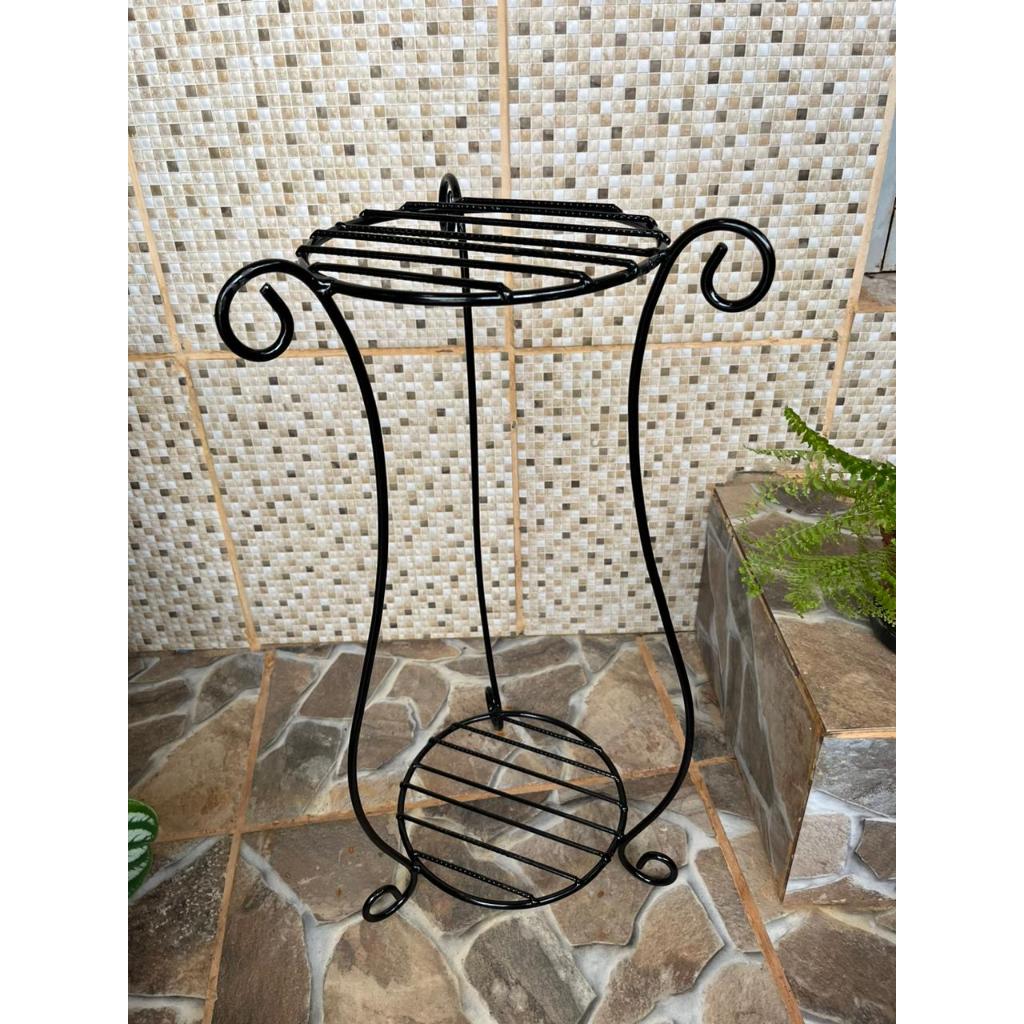 suporte para vaso de flor em ferro dois andares em Oferta na Shopee