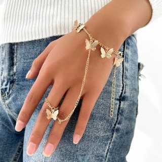 Pulseira indiana com anel/pulseira dedo e punho ajustável jade tendências em Oferta na Shopee