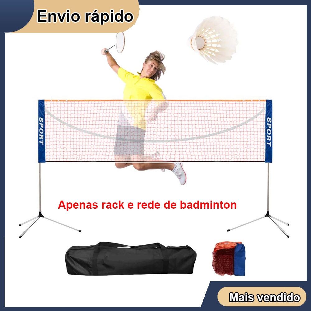 Rede de treinamento portátil padrão de badminton, vôlei, tênis e rede de gol esportivo ajustável ao ar livre no jardim