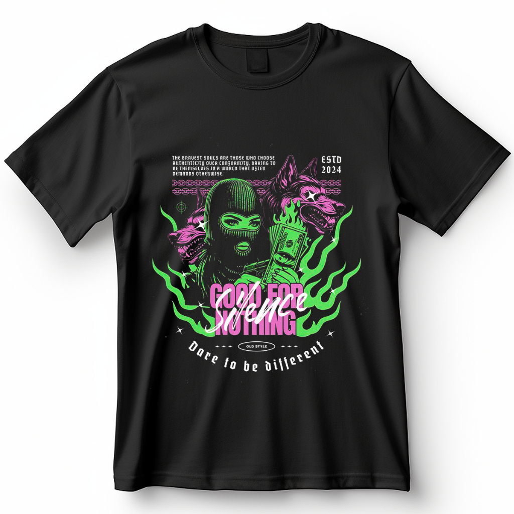 Camiseta Money Dare To Be Different Good For Nothing Blusa Streetwear Camisa 100% Algodão