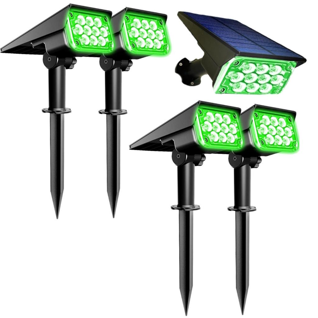 1/2/3/4 Refletor Ecoforce Solar 10 Super Leds 200x Mais Forte Colorida Verde Amarela Azul Spot Parede Jardim Spot
