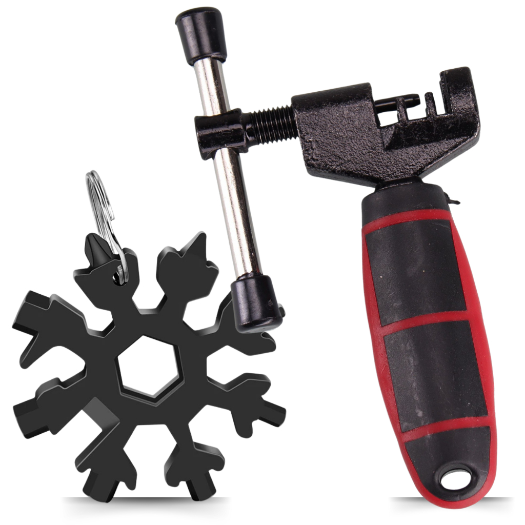 Chave Floco De Neve Chaveiro Multiuso Extrator De Corrente Bike Pino Ferramenta Manutenção Bicicleta