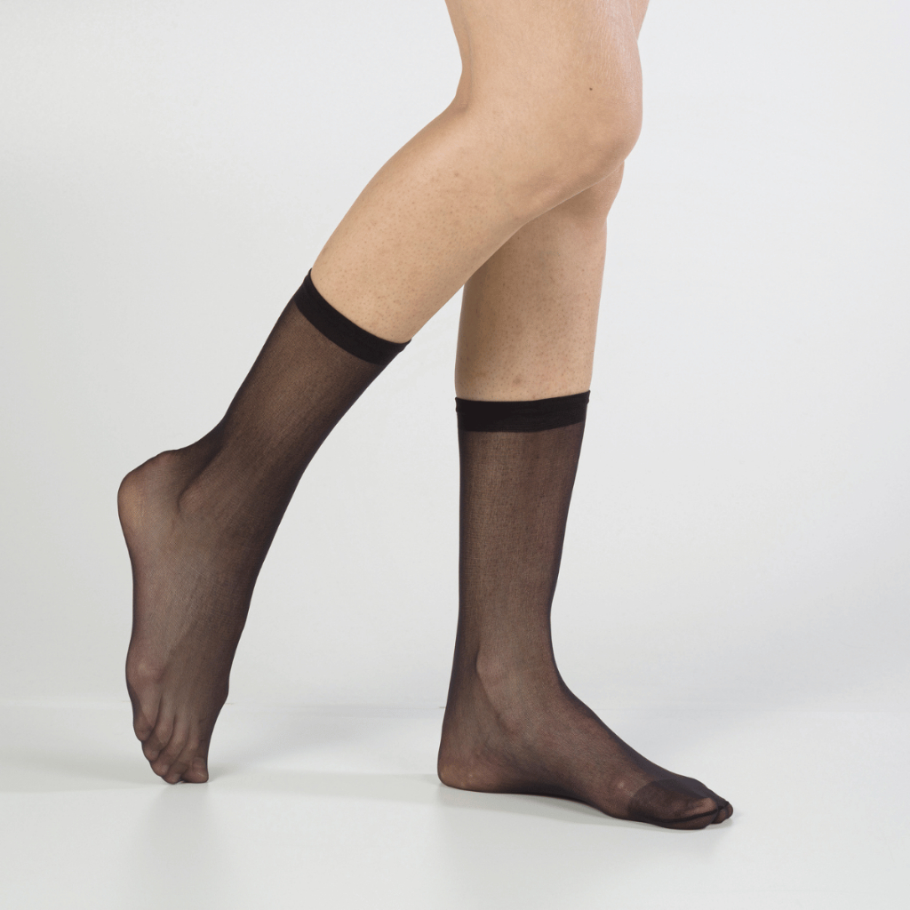 Meia Fina Soquete Feminina Fio 20 Poliamida Cano Alto Tornozelo Fina Clássico Dia Dia Inverno 34-39