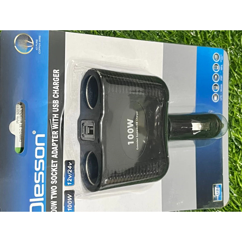 12v-24v tomada do divisor do soquete do isqueiro do carro led usb carregador plug adaptador porta duplas (M-21-42B)