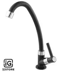 Torneira Cozinha Mesa Bica Móvel Alta 1/4 de volta Abs Cor Preta