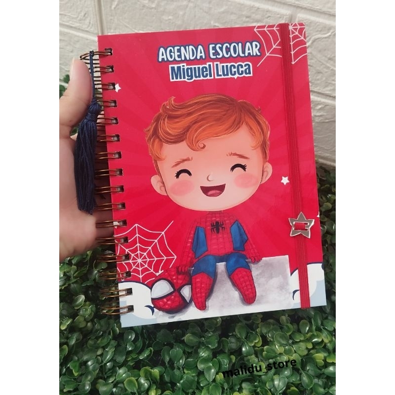 Agenda Escolar 2026 Não datada  H. Aranha Personalizado/Nome em Oferta na Shopee