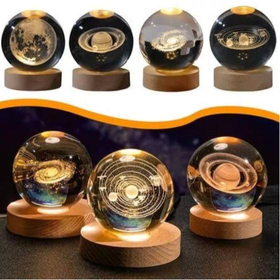 Luminária de Mesa de LED 3D Criativa /Luz Noturna Decorativa bola de cristal