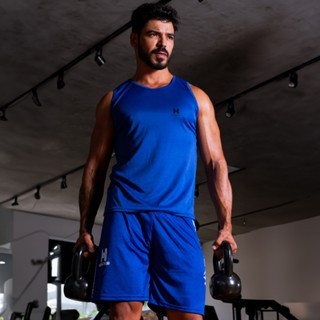 Conjunto Camiseta Regata e Short Header Calção Futebol Academia Lançamento