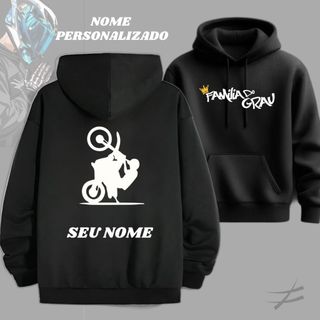 Moletom Familia Do Grau Personalizado Com Seu Nome Premium Empinar Moto Casaco Grau e Corte 244 59D