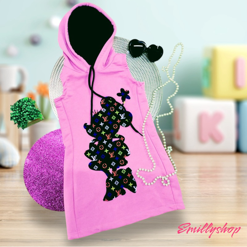 Vestido Roupa Festa Infantil Menina Moletinho com Capuz  Verão Temático Confortável