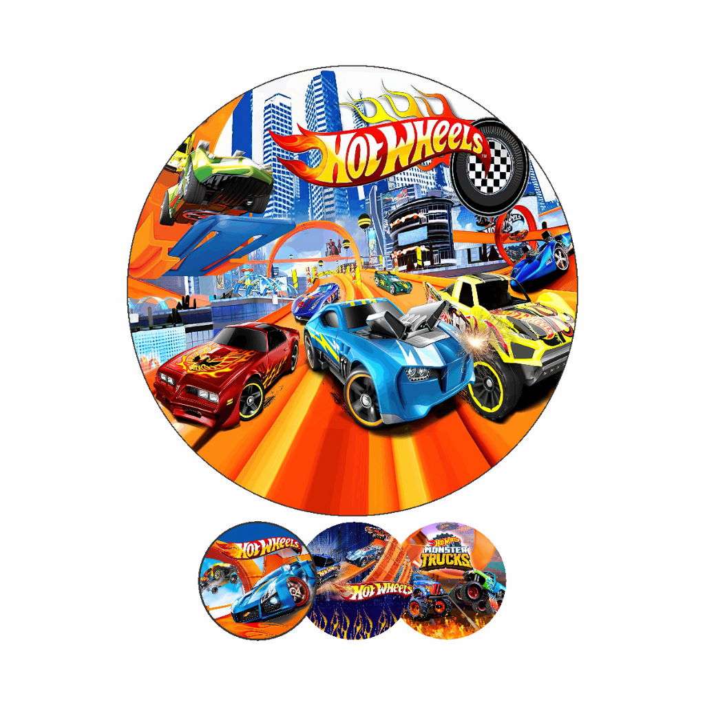 Painel Redondo Hot Wheels Em Tecido Sublimado 1,50 X 1,50m em Oferta na Shopee