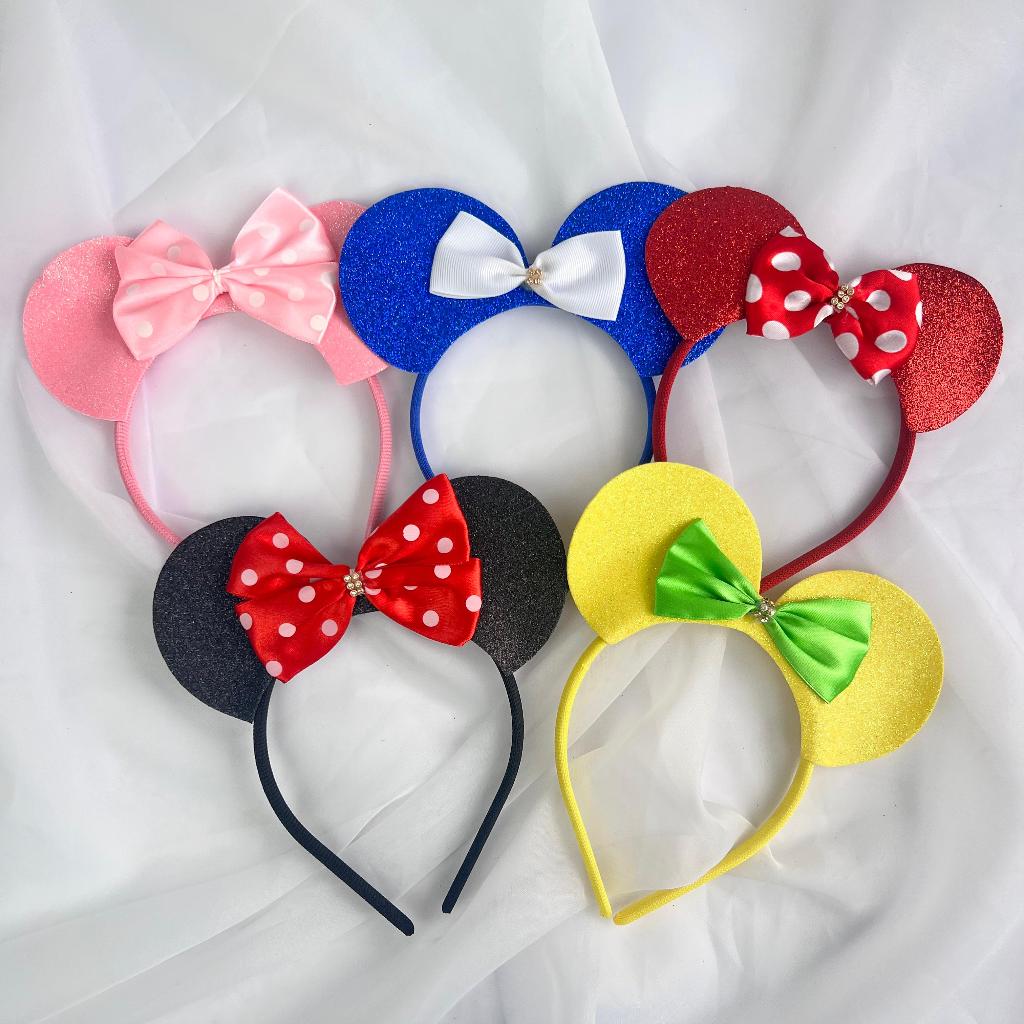 Kit 2 Tiara Com Orelhas Estilo Minnie / Arquinho Fantasia Acessórios Infantil (AC02)