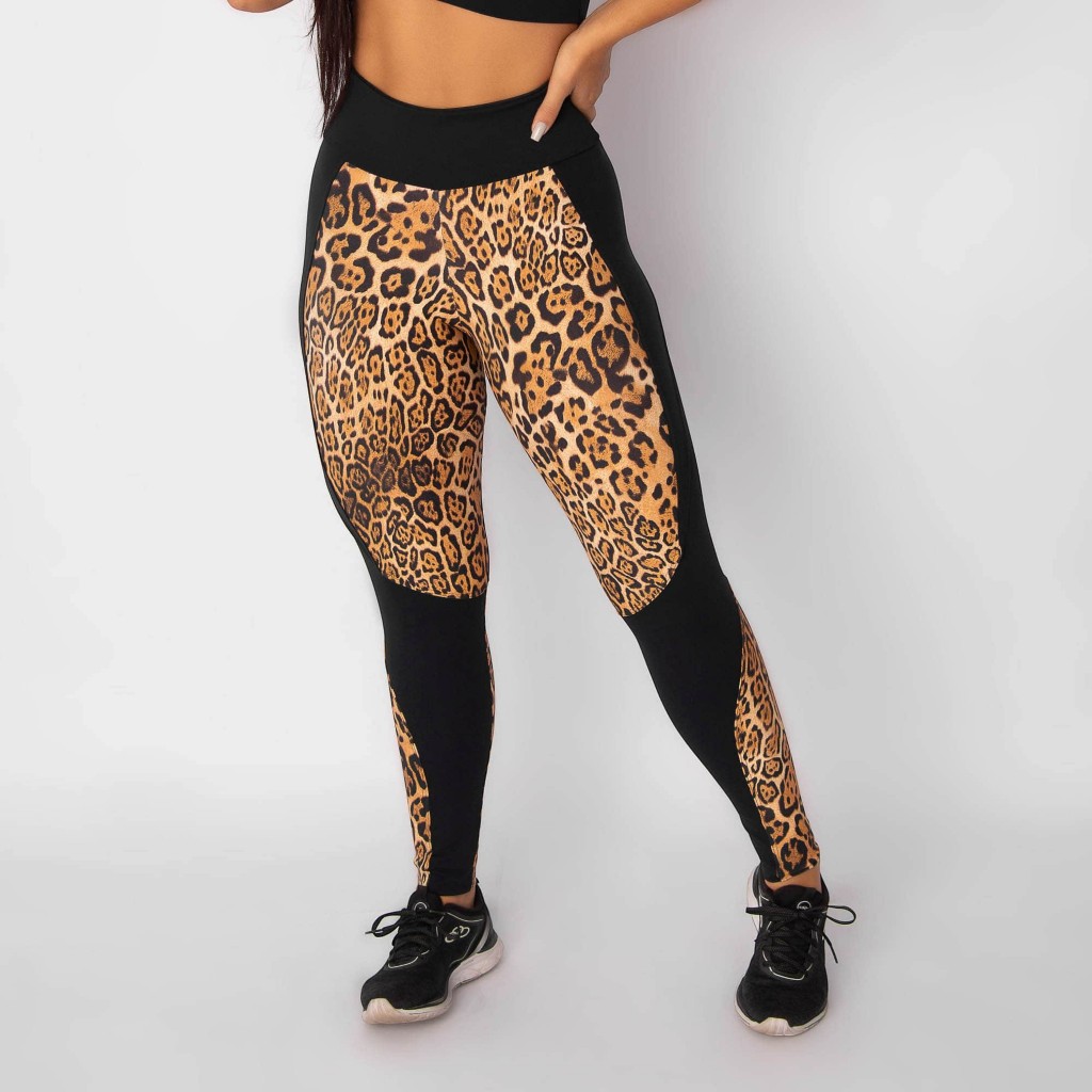 Calça Legging Feminina Fitness Academia Animal Print Onça Treinos Fd Modas Legging Feminina
