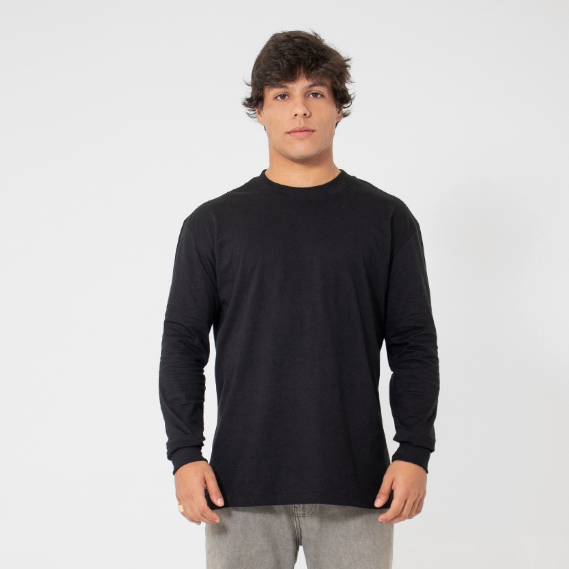 Camiseta Streetwear Oversized Manga Longa Unissex 100% Algodão Cores Diversas