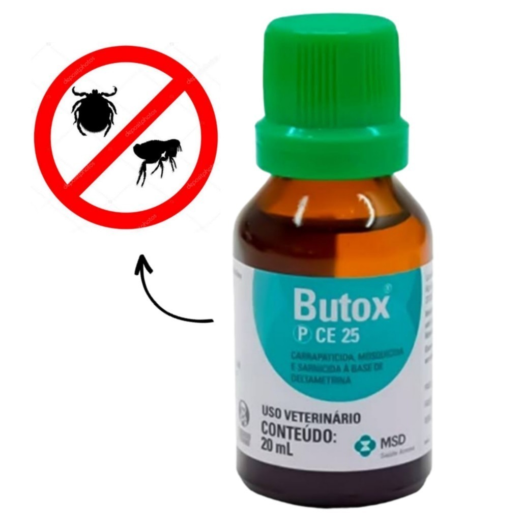 Butox P 20 ml - Antipulgas Carrapaticida Sarnicida Mosquicida MSD em Oferta na Shopee