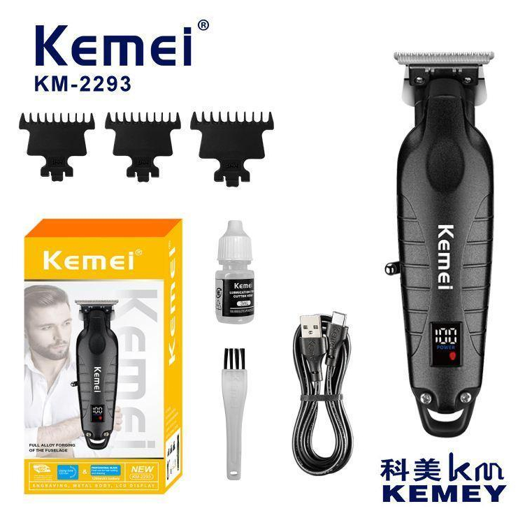 Máquina de Cortar Cabelo Profissional Kemei KM-2293 Cortador e Aparador de Cabelo Original com Display em Oferta na Shopee