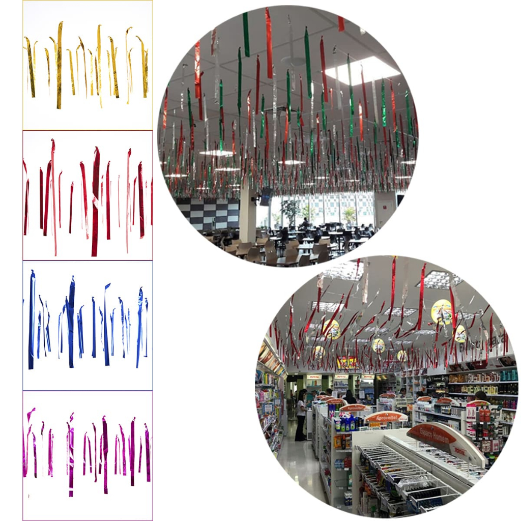 Decoração Varal de Fitas Metalizada Com 10 Metros  Carnaval Faça Sua Torcida Escolha A Cor