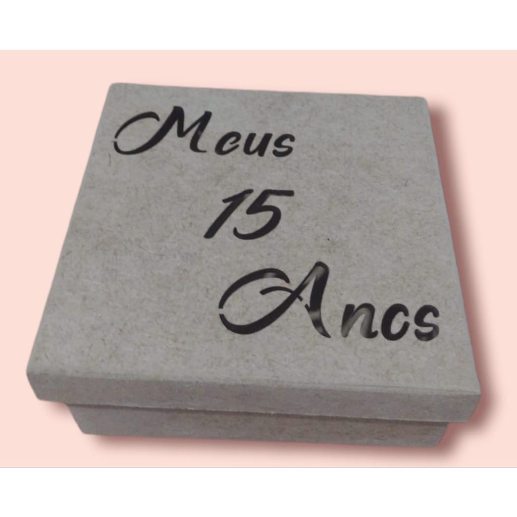 Kit 25 Caixa Meus 15 anos, 15x15x5 cm Convite, Lembrancinha,decoração madeira MDF