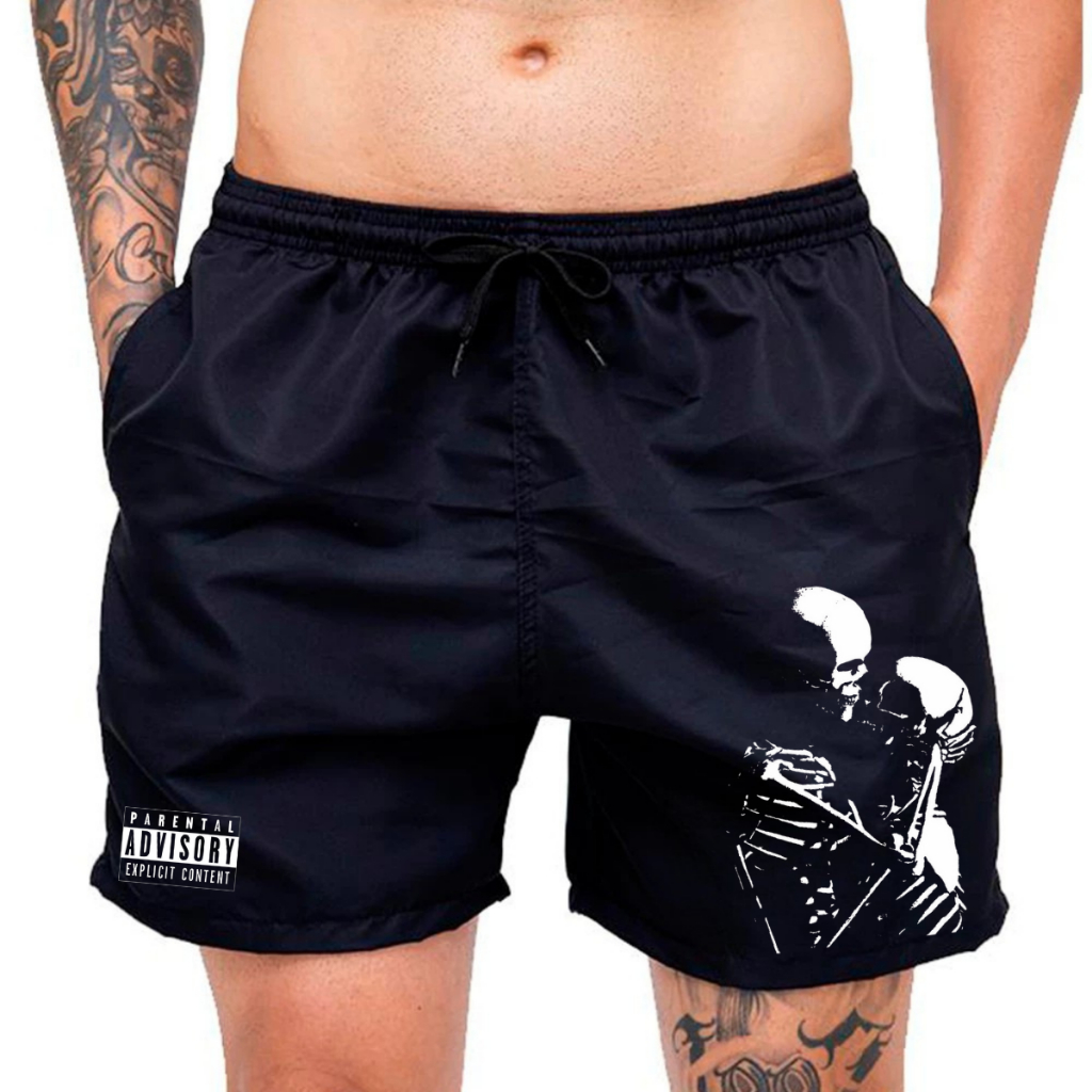 Short Bermuda Estampado Cavera Super Confortável com Tecido Elástico