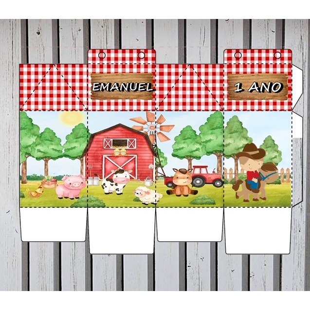 KIT 30 ITENS >15 CAIXINHAS MILK E 15 PIRAMIDES FAZENDINHA P ANIVERSÁRIO, LEMBRANCINHAS, VÁRIOS TEMAS em Oferta na Shopee