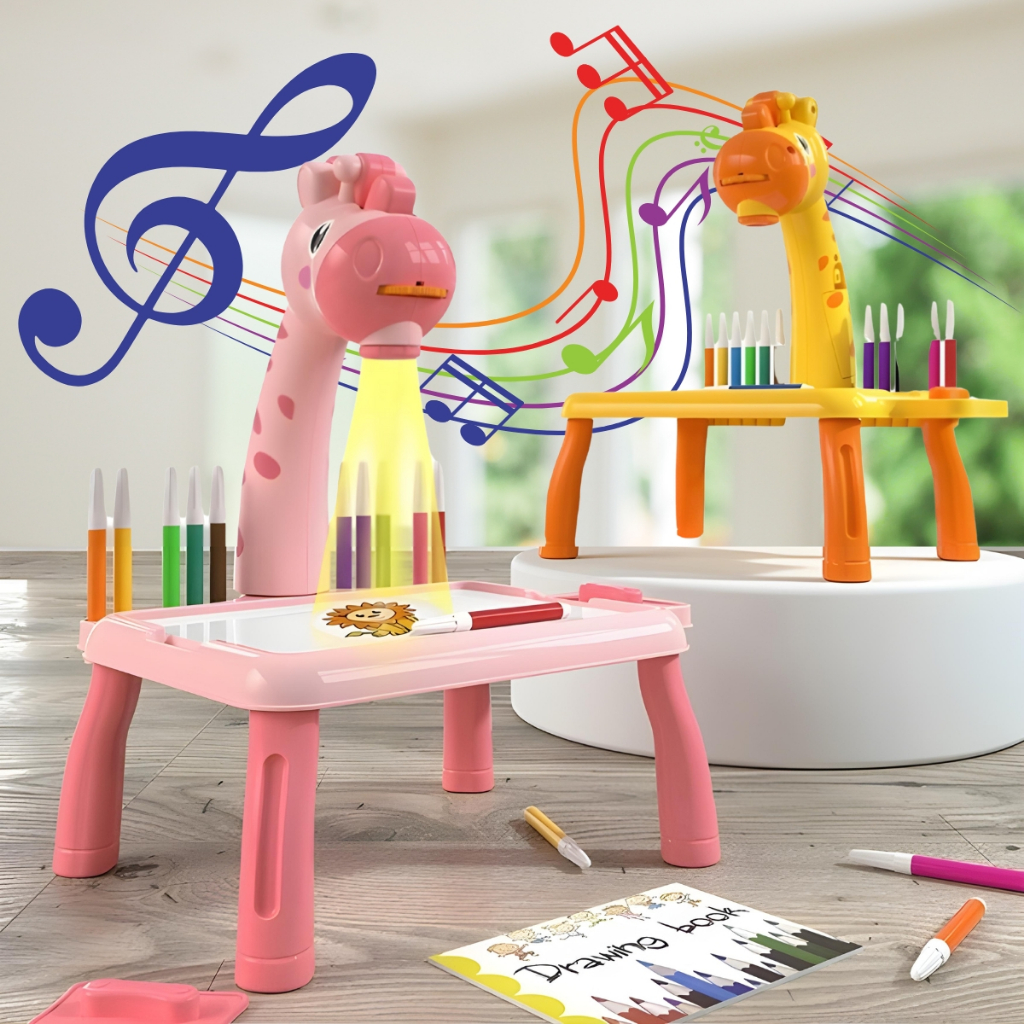 Mesinha de Desenho Projetora Rosa Brinquedo Menina Lousa Mágica Infantil Educacional Kids em Oferta na Shopee