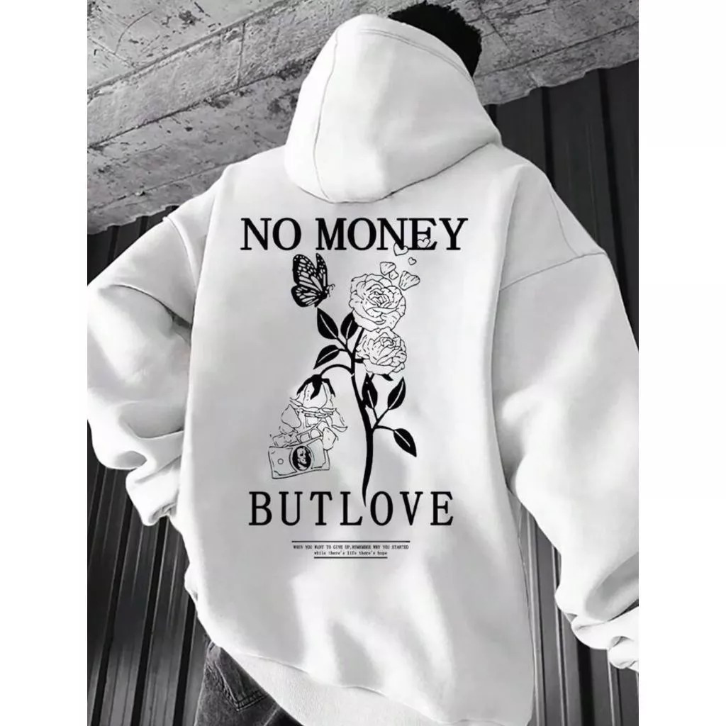 Moletom Canguru Masculino No Money Casaco Estampado Blusa de Frio Unissex