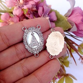 10 Entremeio para Terço N.S Aparecida Níquel - Nossa Senhora Aparecida em Oferta na Shopee