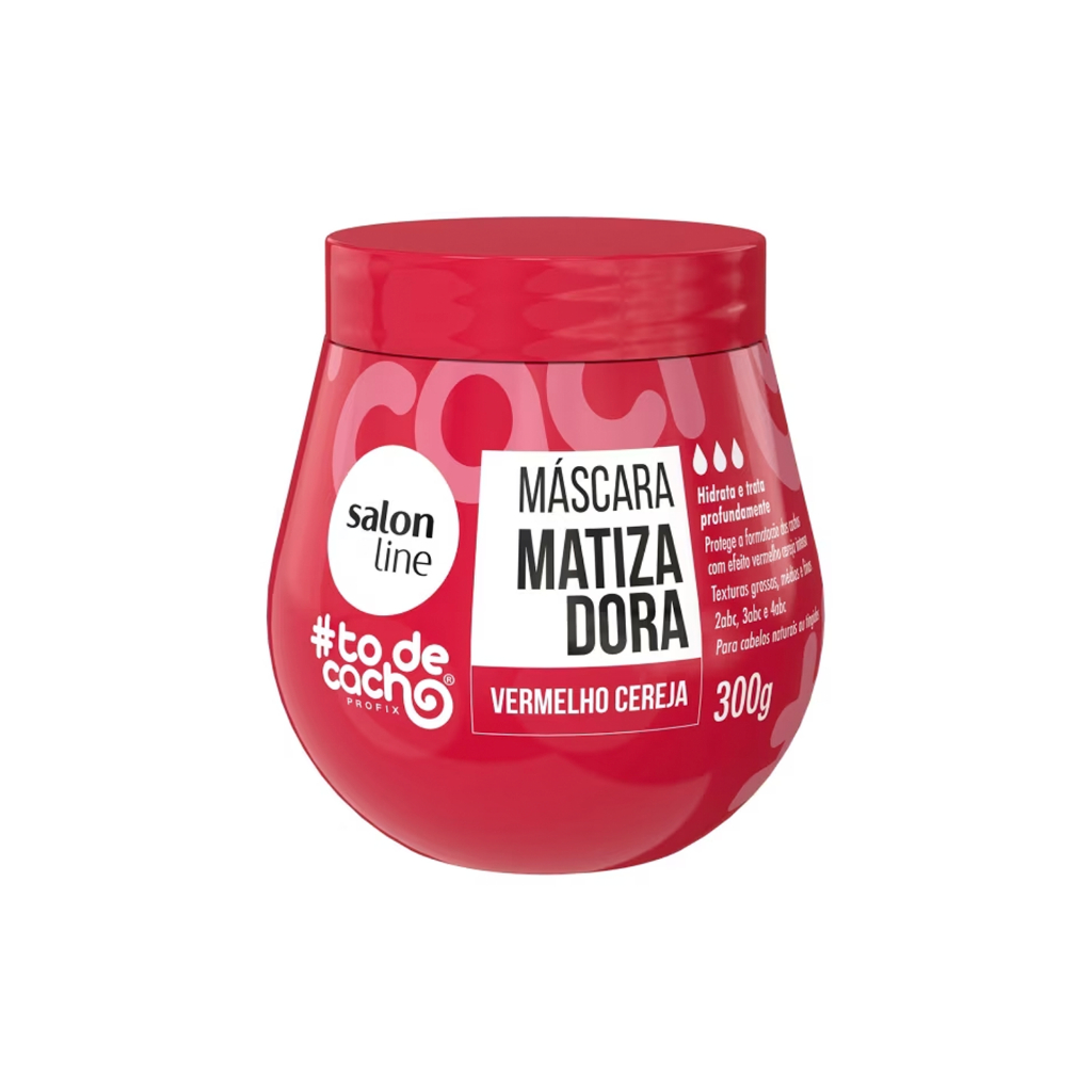 Máscara Matizadora Tô de Cacho Vermelho Cereja 300g Salon Line