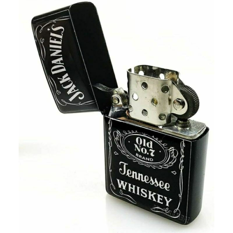 ZIPPO COLECIONÁVEL ISQUEIR JACK DANIELS MODA ANTIGA PRETO VAZIO