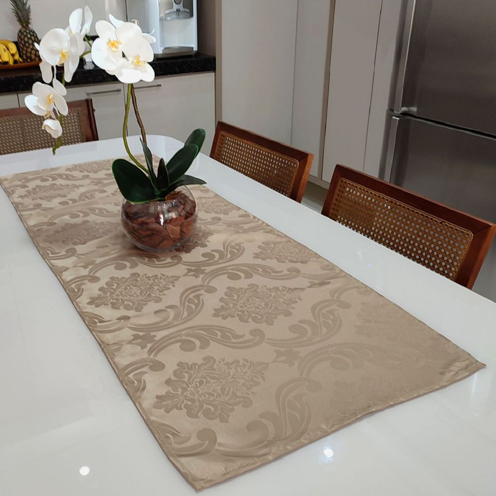 Caminho de Mesa Grande Jacquard 0,50m x 1,05m Várias Cores