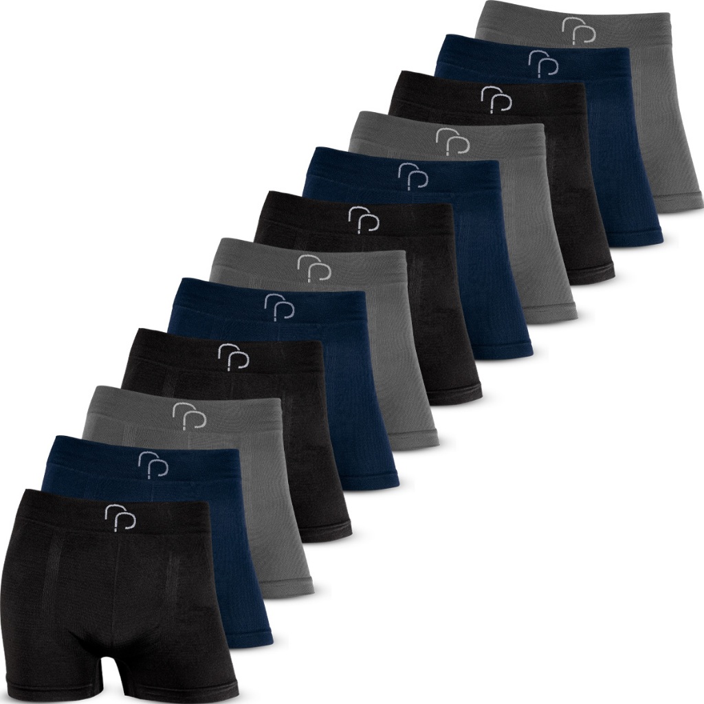 Kit 12 Cuecas Boxer Microfibra Masculina Sem Costura Cueca Box Adulto Original Confortável - Men Clothes