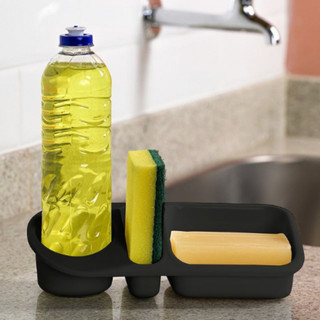 Organizador De Pia Plus Suporte Porta Detergente Esponja Bucha Sabão Cozinha Bancada UZ322 - Cores