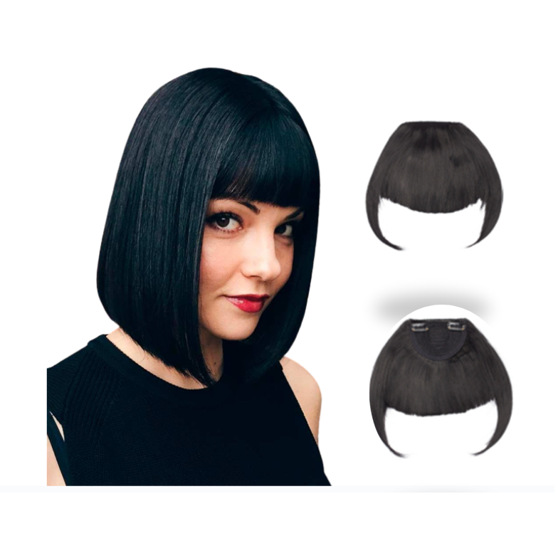 Cabelo Semi Humano Franja Preto Liso Aplique Tic Tac