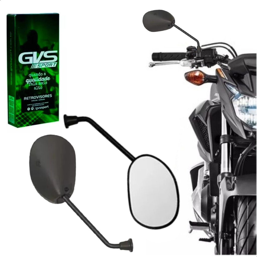 Retrovisor Biz 125 Modelo Original GVS Lente Plana Par