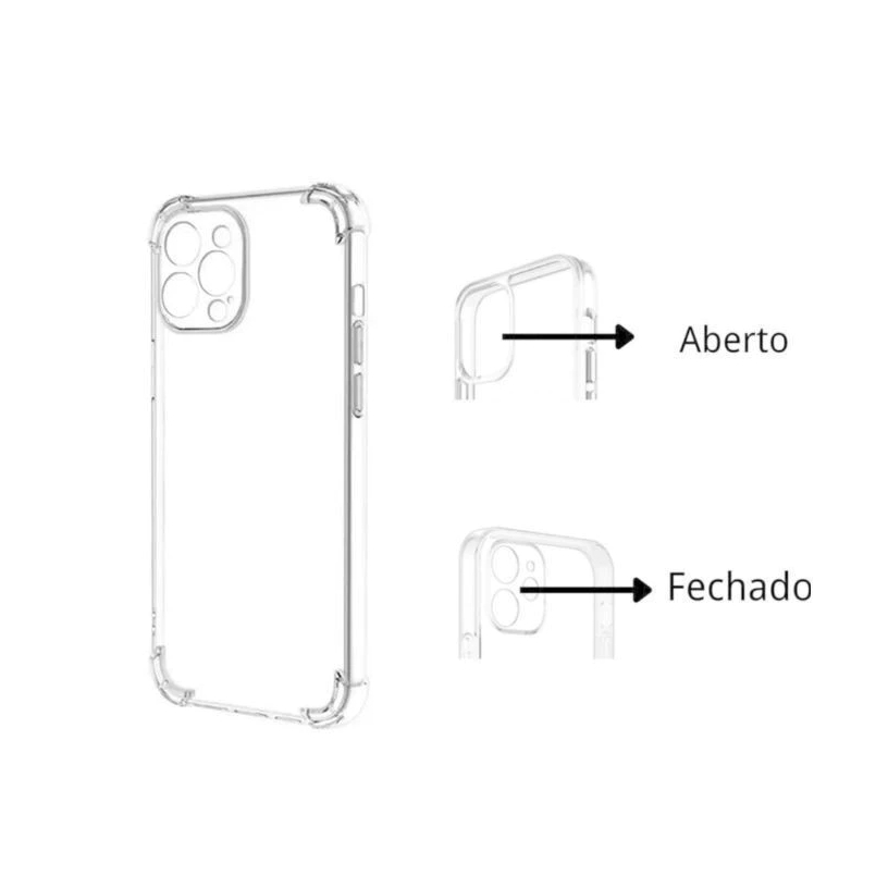Capa transparente TPU Anti Shock Xiaomi Rredmi Note 8/Note 9/Note 10/Note 11/Note 12/Note 13/Poco X6 Pro/13C/14C