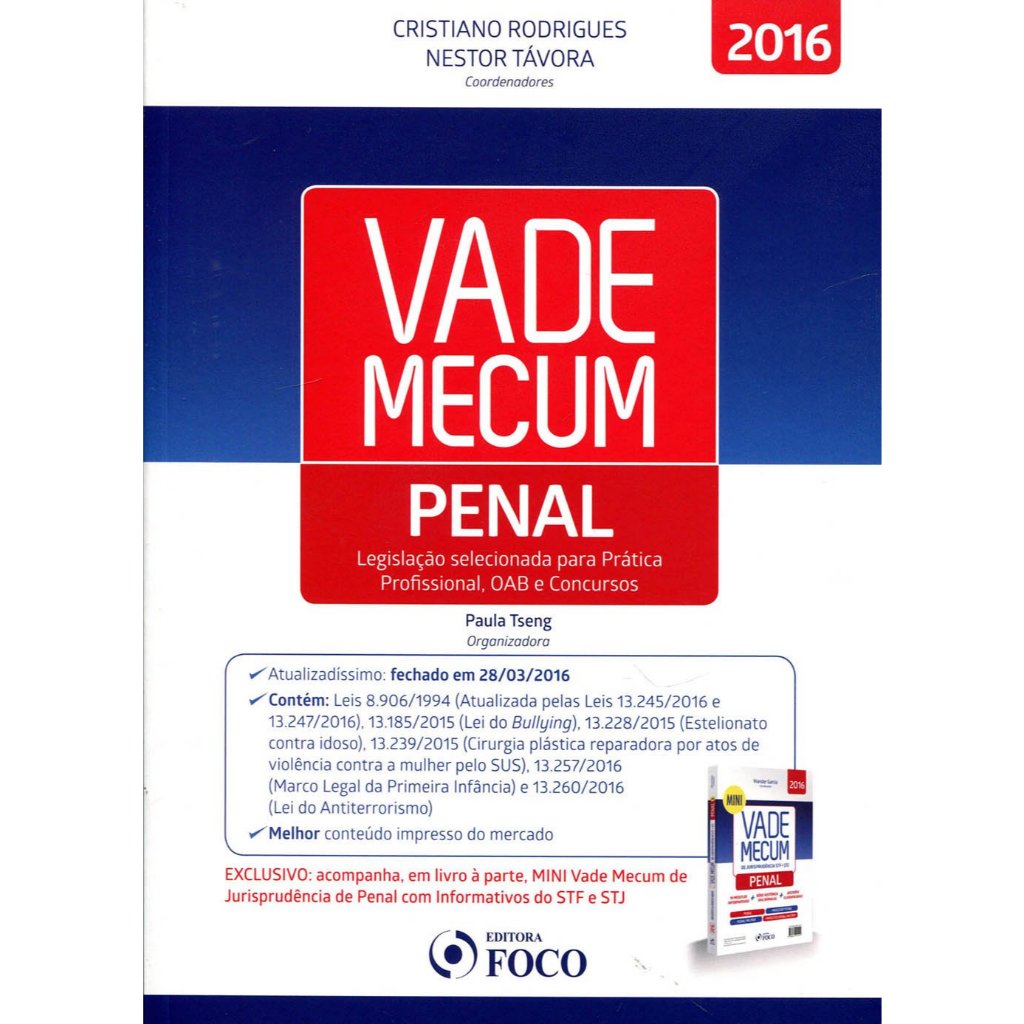 Vade Mecum Penal: Legislação Selecionada Para Prática Profissional, Oab E Concursos #0334#