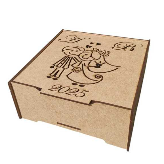 10 Caixas Articulada 15x15x5 Noivos Com Inicial e Data Casamento MDF Madeira em Oferta na Shopee