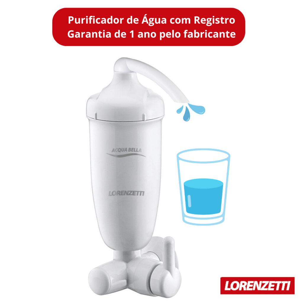 Filtro Purificador de Água Acqua Bella Parede Branco Lorenzetti