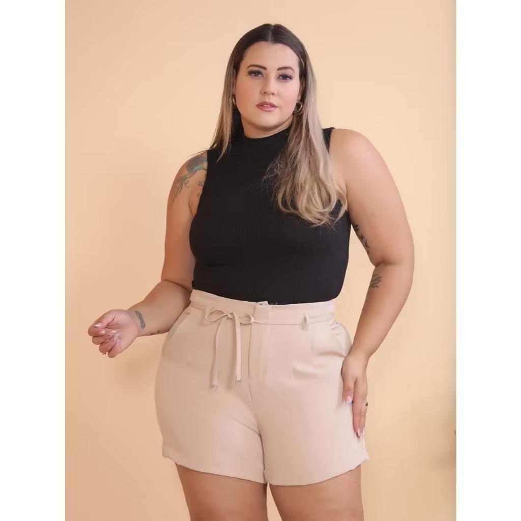 Short Zara Feminino Plus Size Alfaiataria Meio coxa Moda Social Premium