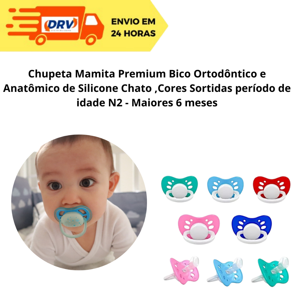 Chupeta Mamita Premium Bico Ortodôntico e Anatômico Acima de 6 Meses - Bico Anatômico - Chupeta
