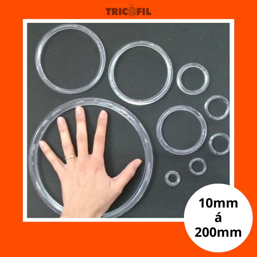 Argola Acrílica Multiuso c/ até 10un | Vários Tamanhos em Oferta na Shopee