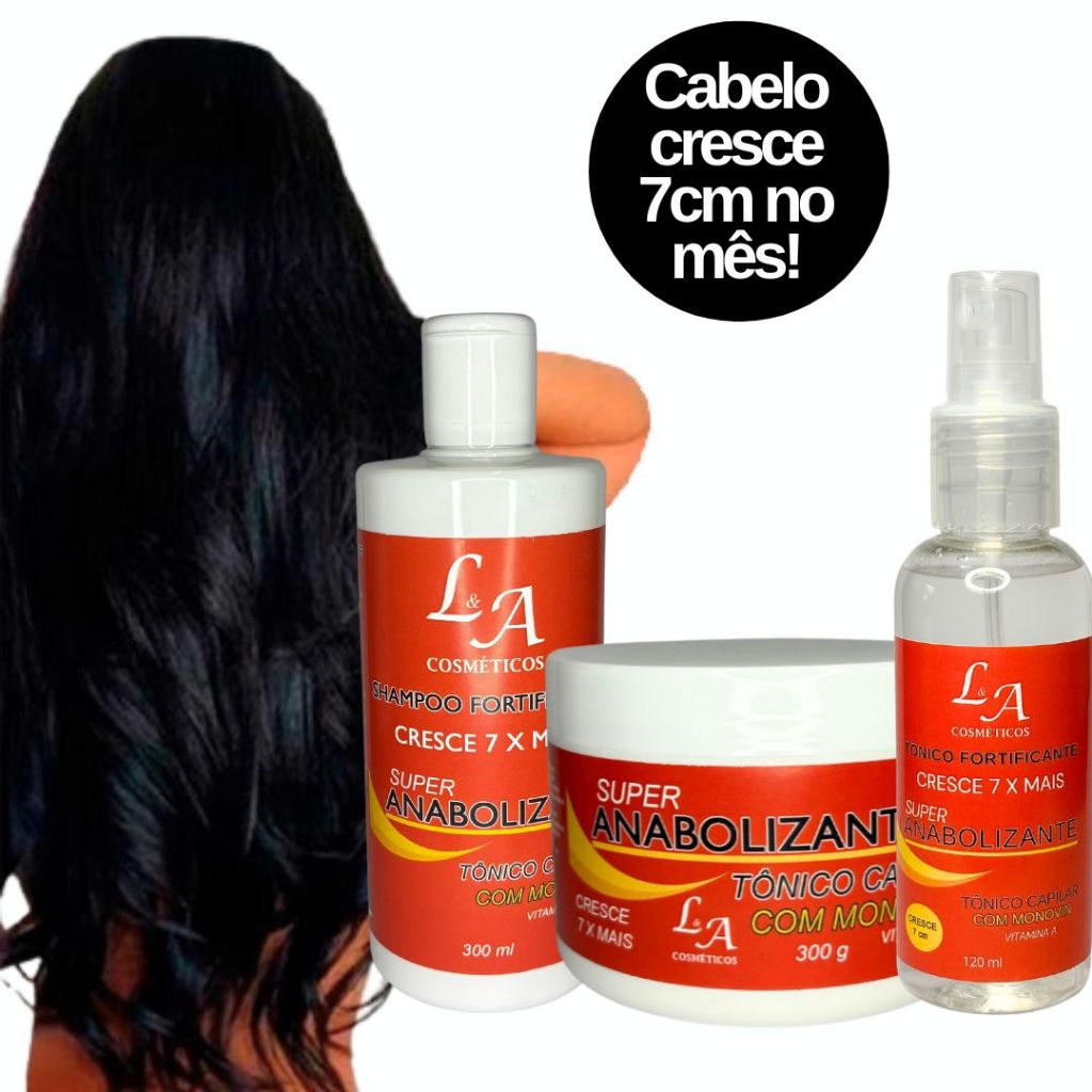 Kit Completo Cabelo Cresce Até 7 Cm Por Mês Anabolizante Capilar Hidratação Fortificação Original em Oferta na Shopee