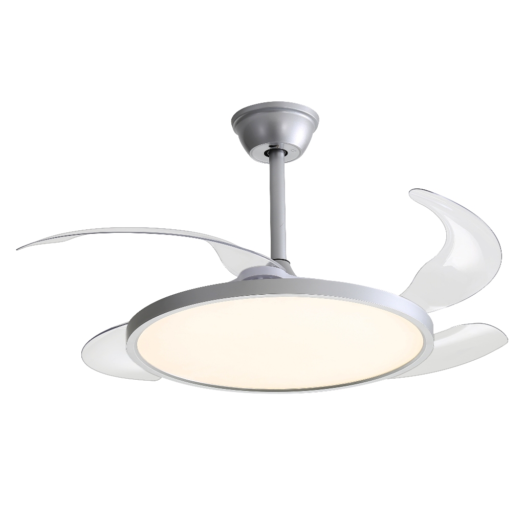 Ventilador De Teto Aliseu Lótus Bivolt Controle Remoto Pás Retráteis Luminária LED Integrada