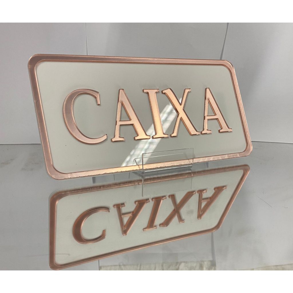 Placa Sinalização CAIXA 10x20cm em Oferta na Shopee