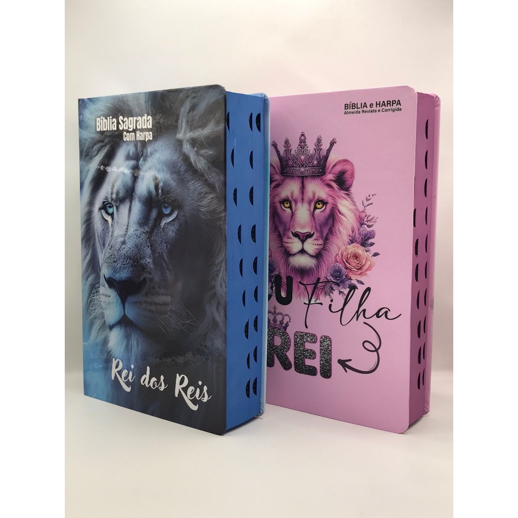 Kit 2 Bíblias  Sagrada Tamanho Grande Capa Dura Com Harpa Palavras de Jesus em Vermelho em Oferta na Shopee