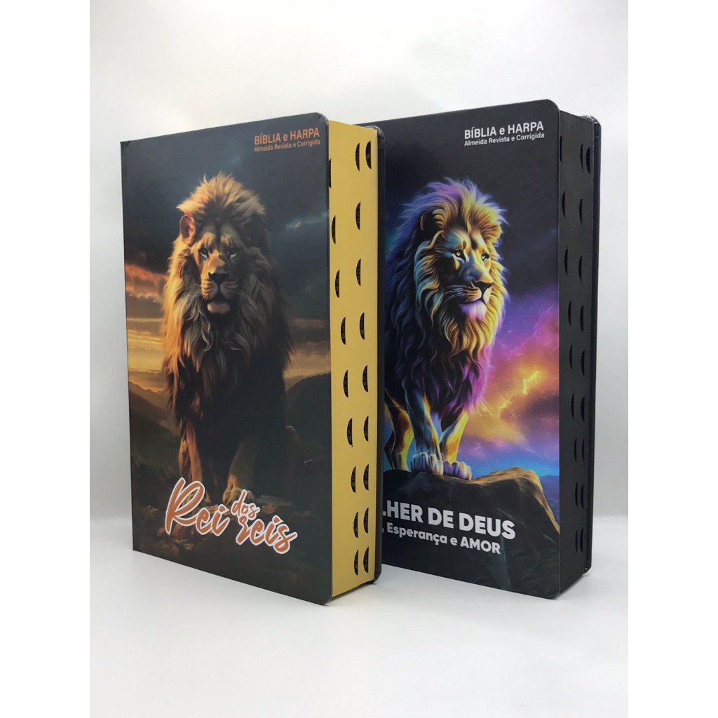 Kit 2 Bíblias  Sagrada Tamanho Grande Capa Dura Com Harpa Palavras de Jesus em Vermelho em Oferta na Shopee